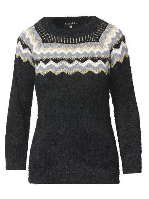 KOROSHI Pullover  gul / grå / sort / hvid