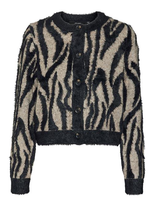 Se VERO MODA Cardigan 'VMVALENTINA'  mørkebeige / sort ved About You