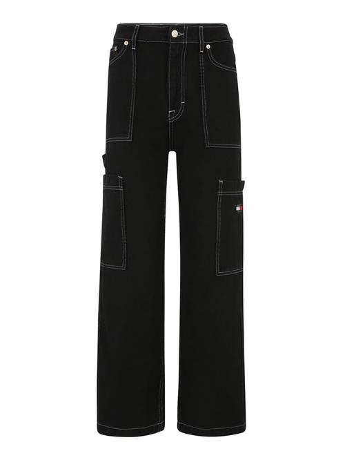 Tommy Jeans Cargojeans  rød / black denim / hvid