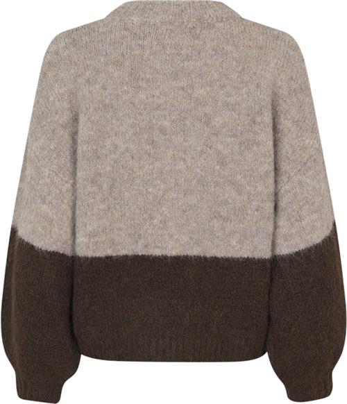 A-VIEW Patrisia new Block Knit Kvinde Brown/sand Sweaters Loose Fit Str M - hos Magasin