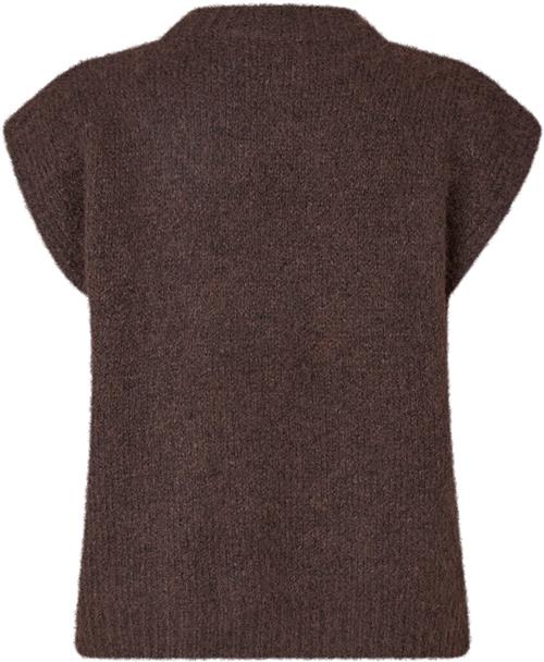 Se A-VIEW Patrisia Knit Vest Kvinde Dark Brown Sweaters Loose Fit Str XS - hos Magasin ved Magasin