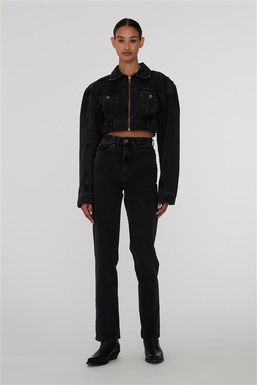 Se ROTATE Birger Christensen Washed Denim Jeans Kvinde Black - Washed Skinny Jeans Str 28 Denim - hos Magasin ved Magasin