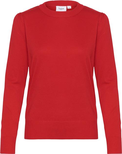 Se Saint Tropez Milasz Pullover Kvinde Racing Red Sweaters Regular Fit Str XS - hos Magasin ved Magasin