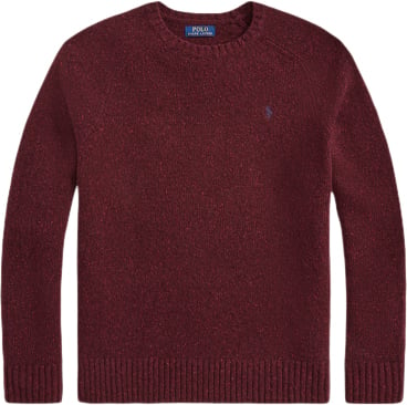 Polo Ralph Lauren Donegal Wool Blendlsl-plo Mand Aged Wine Donegal Sweaters Str L - hos Magasin