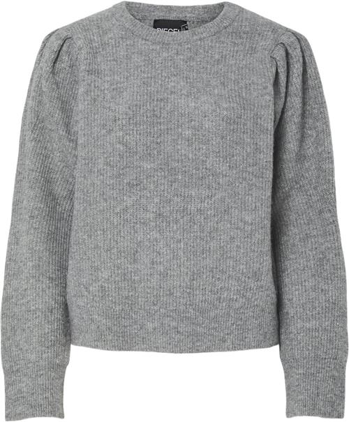 Se Pieces Pcolivia LS Oneck Knit D2D FSY Kvinde Medium Grey Melange Toppe Str XS - hos Magasin ved Magasin