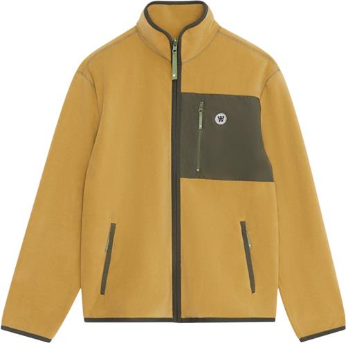 Se Wood Wood Wwjay Chrome Badge Zip Fleece Mand Richard Beige Fleece Str S - hos Magasin ved Magasin