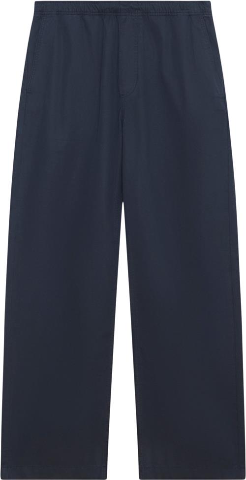 Wood Wood Wwlee Washed Twill Trousers Mand Navy Bukser Str S - hos Magasin