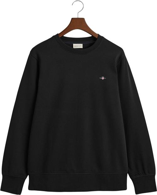 Se Gant REG EMB Archive Shield Cneck Mand Black Sweatshirts Str XL - hos Magasin ved Magasin