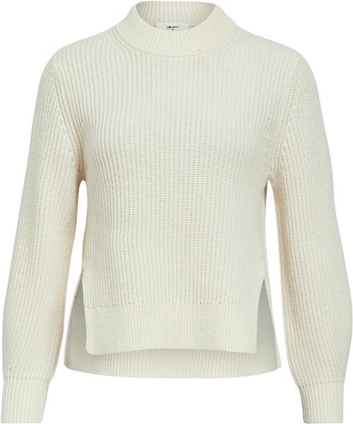 Object Objtopas OZ L/S Knit Pullover CC1 A Kvinde White Sand Toppe Str XS - hos Magasin