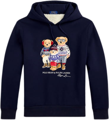 Polo Ralph Lauren Magic HI Pilelsl-sws Mand Fa24 Rl Navy Bear Family Hoodies Str XL - hos Magasin