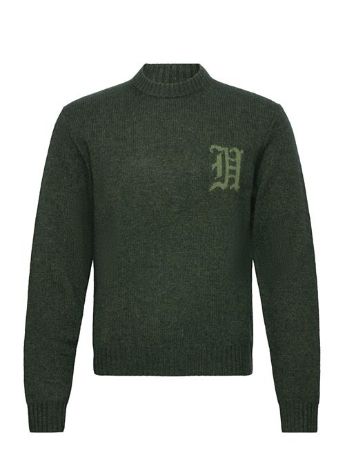 HAN Kjøbenhavn Intarsia Logo Crewneck Knit HAN Kjøbenhavn Green