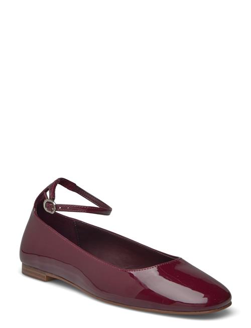 Mango Patent Leather-Effect Ballet Flats Mango Burgundy