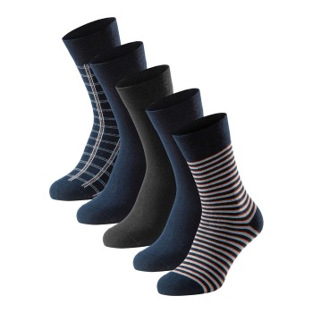 Schiesser Strømper 5P Men Blue Bird Socks Sort/Blå Str 43/46 Herre