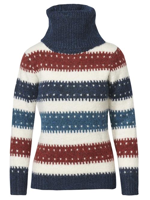 KOROSHI Pullover  rustbrun / petroleum / naturhvid