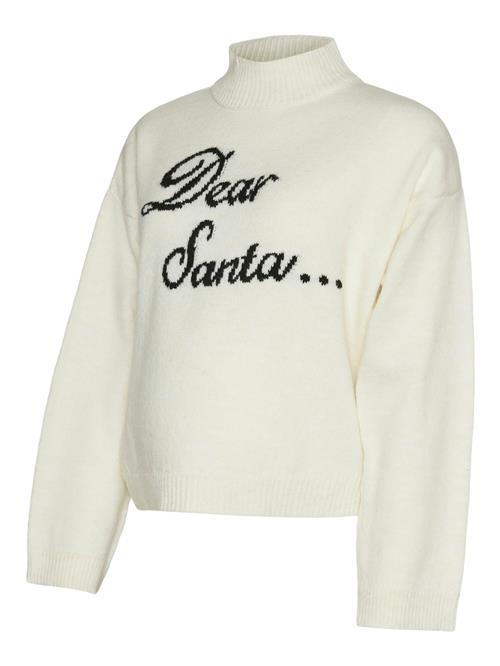 Se MAMALICIOUS Pullover 'MLDEARSANTA'  sort / hvid ved About You