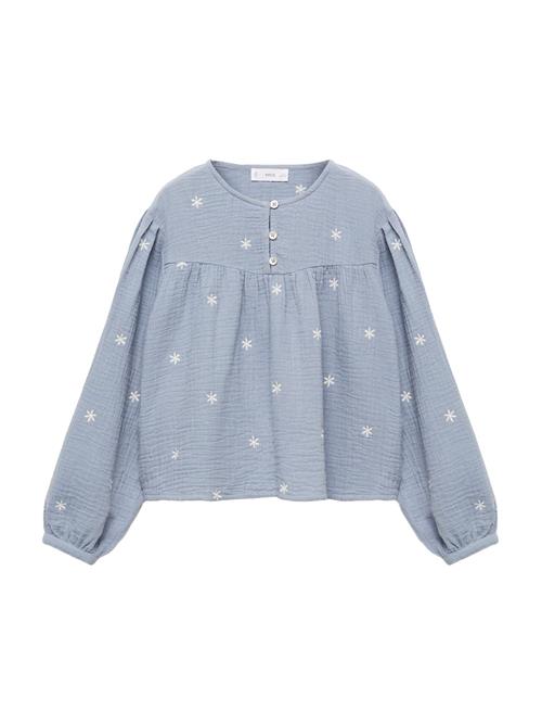 MANGO KIDS Bluse 'MANUELA'  røgblå / hvid