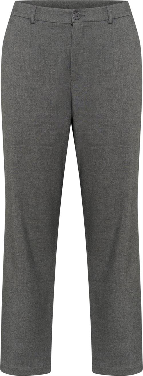 Kaffe Curve Kcmerla Straight Pants Kvinde Dark Grey Melange Bukser Str 48 - hos Magasin