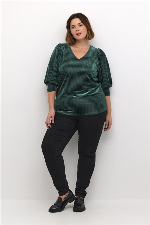 Se Kaffe Curve Kccacanna Blouse Kvinde Garden Topiary Cc. Langærmede Bluser Str M - hos Magasin ved Magasin