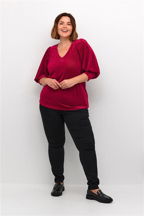 Se Kaffe Curve Kccacanna Blouse Kvinde Haute Red Cc Langærmede Bluser Str XL - hos Magasin ved Magasin