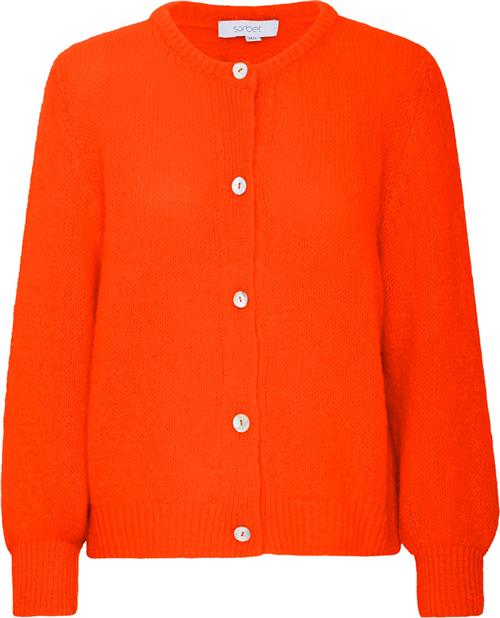 Sorbet Sbgulvig Knit Cardigan Kvinde Aurora Red Cardigans Str M/L - hos Magasin