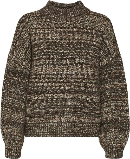 Vero Moda Vmdaima LS Oneck Pullover Kvinde Chocolate Torte/w. Silver Mink & Go Sweaters Str L - hos Magasin