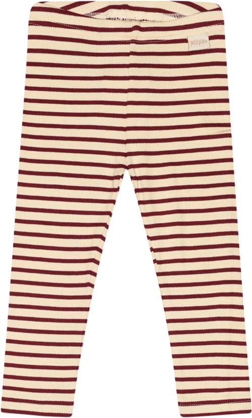 PETIT PIAO Legging Modal Striped Str 92 cm - Dark Cherry/dark Leggings Bomuld hos Magasin