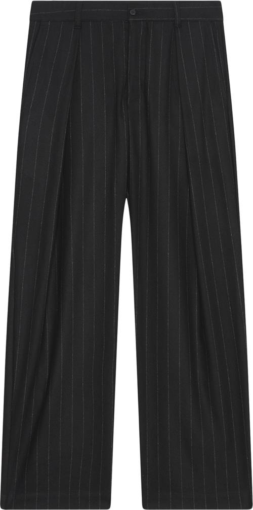 Wood Wood Wwfraser Pleated Chinos Kvinde Black Stripes Jeans Str 46 - hos Magasin