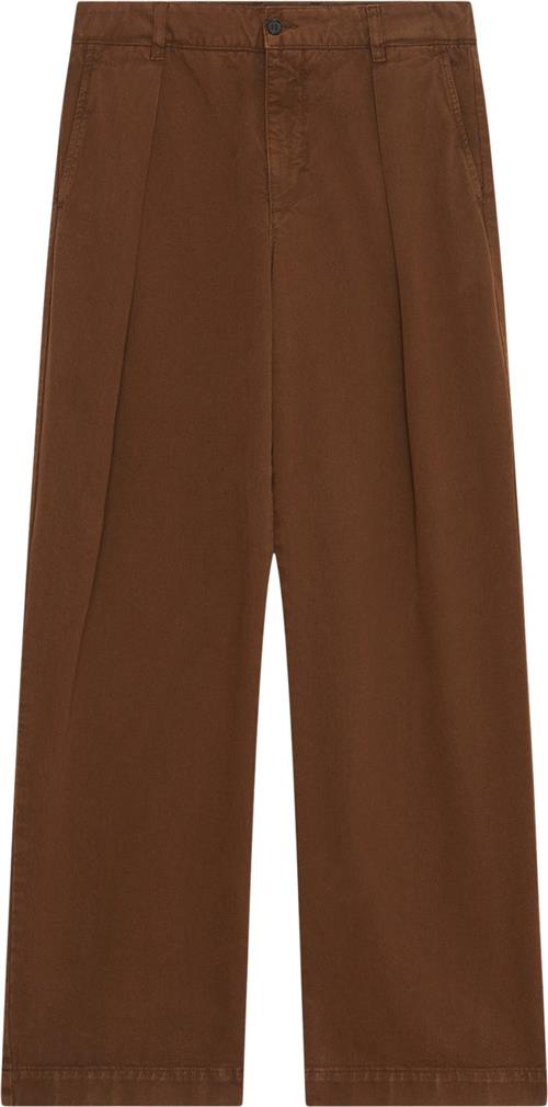 Wood Wood Wwfraser Pleated Chinos Kvinde Terra Brown Jeans Str 48 - hos Magasin