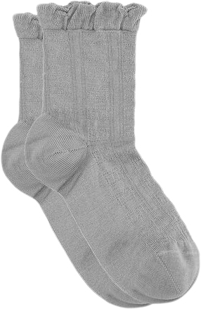 Se Ganni Short Ruffle Socks Ankelstrømper Str M/L - hos Magasin ved Magasin