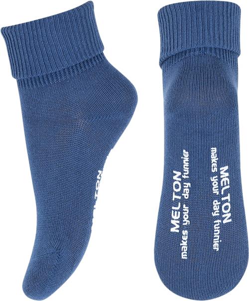 Melton Cotton Socks Anti-slip Str 23/26 - True Navy Strømper hos Magasin