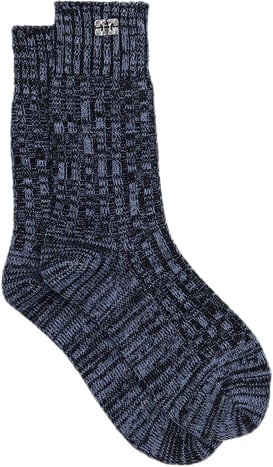 Se Ganni Winter Melange Ribbed Socks Ankelstrømper Str M/L - hos Magasin ved Magasin