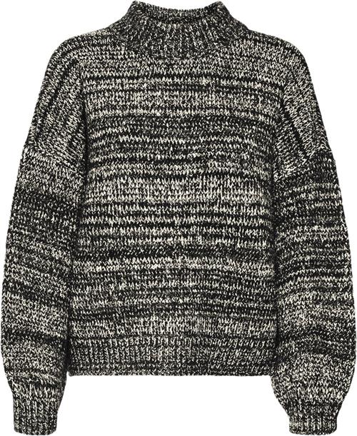 Vero Moda Vmdaima LS Oneck Pullover Kvinde Black/w. Birch And Silver Lurex Sweaters Str XS - hos Magasin