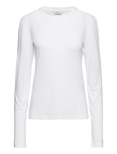 Se GANT Slim Lightweight Ls T-Shirt GANT White ved Booztlet