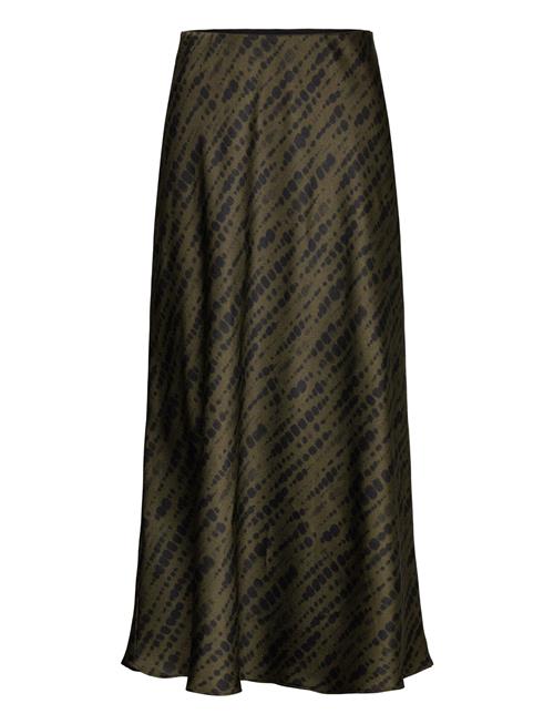 Mango Printed Satin Skirt Mango Khaki