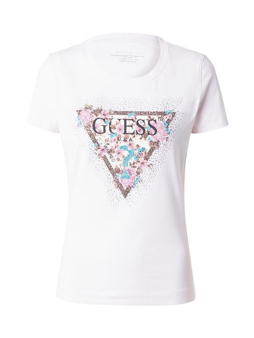 GUESS Shirts 'CHERRY FLOWER'  turkis / brun / pastelpink / lys pink