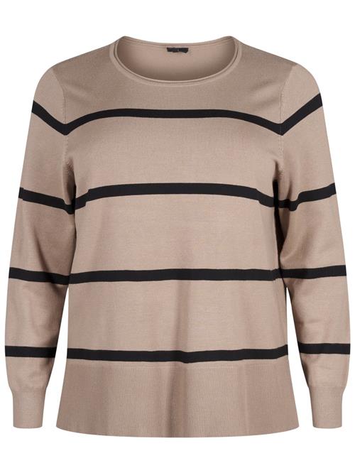 Zizzi Pullover 'CACARRIE '  taupe / sort