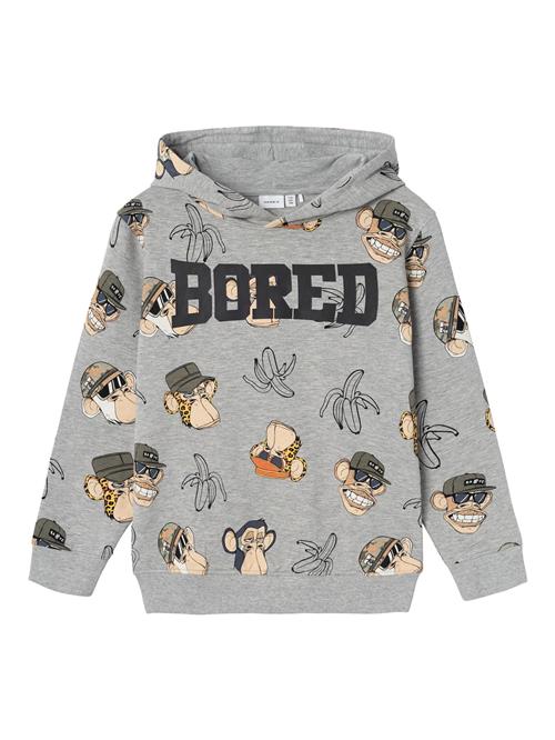 NAME IT Sweatshirt 'Bored Ape'  beige / grå-meleret / oliven / sort