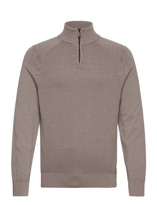 Knit Half Zip Jumper Lindbergh Brown