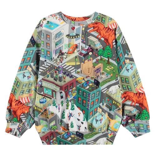 Molo GOTS Monti Sweatshirt Pixelhagen | Grå | 104 cm