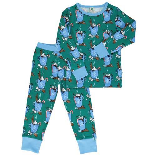 Småfolk Nightwear set with hot chocolate Petroleum Green Hot Chocolate Pyjama Petroleum Green | Grønn | 5-6 years