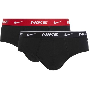 Nike 2P Everyday Cotton Stretch Brief Sort/Rød bomuld Small Herre