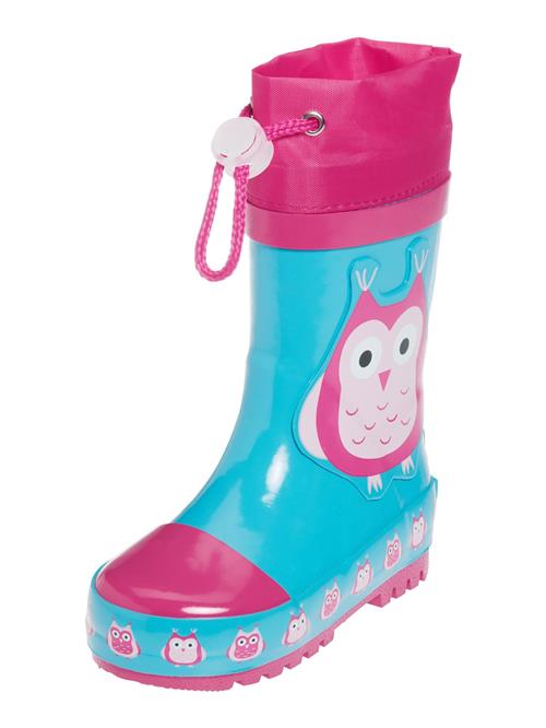 PLAYSHOES Gummistøvler 'Eule'  blå / lys pink / mørk pink