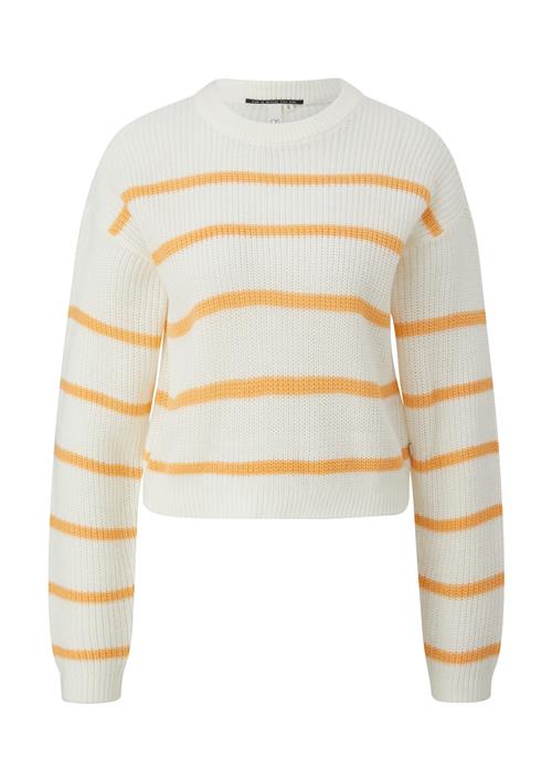 QS Pullover  orange / hvid