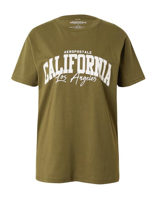 AÉROPOSTALE Shirts 'CALIFORNIA'  khaki / hvid