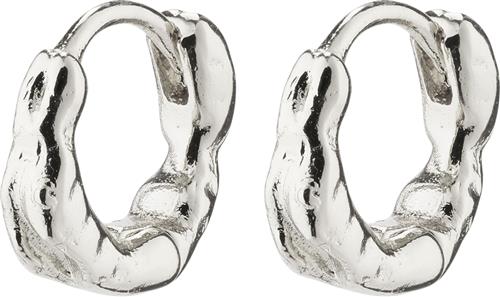 Pilgrim Eddy Recycled Organic Shaped Mini Huggie Hoops Silverplated One size - Creoler hos Magasin