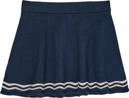 Copenhagen Colors Merino LT. Knitted Tennis Skirt Str 122 Merino - Navy/cream Combi Nederdele hos Magasin