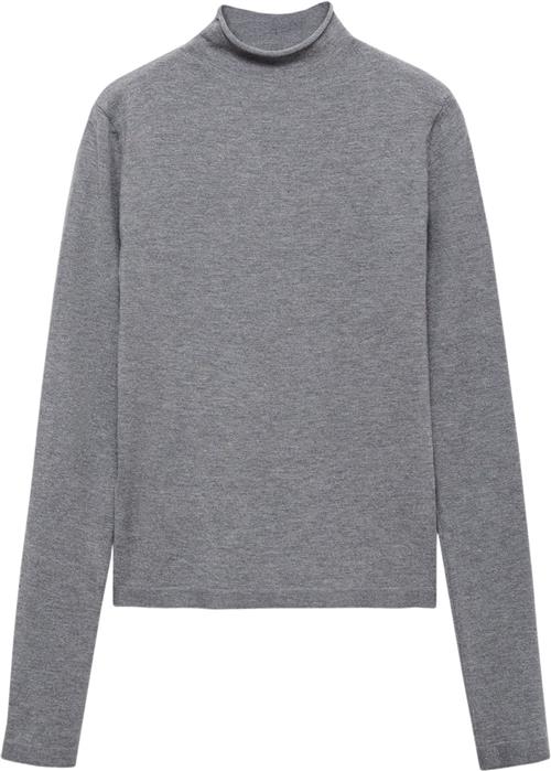 Se MANGO High Collar Sweater Kvinde Medium Grey Sweaters Str L - hos Magasin ved Magasin