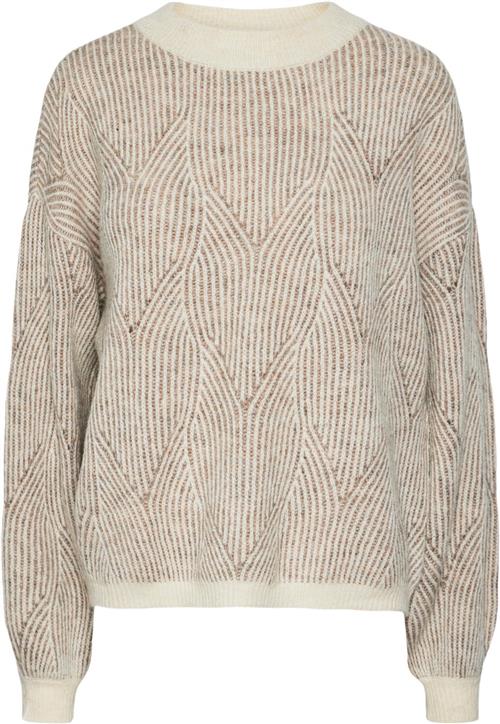 Se Pieces Pcjenna LS Oneck Knit Noos BC Kvinde Hvid Sweaters Str M - hos Magasin ved Magasin