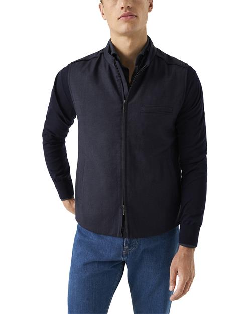 ETON Wool Flanell Vest, Navy Blue, 05 Mand Blå Veste Str 5 - hos Magasin