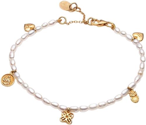 With love darling People Pearl Bracelet Vermeil (925 Sterling Silver Gold Plated 2. 5 mi ONE SIZE - Perlearmbånd hos Magasin